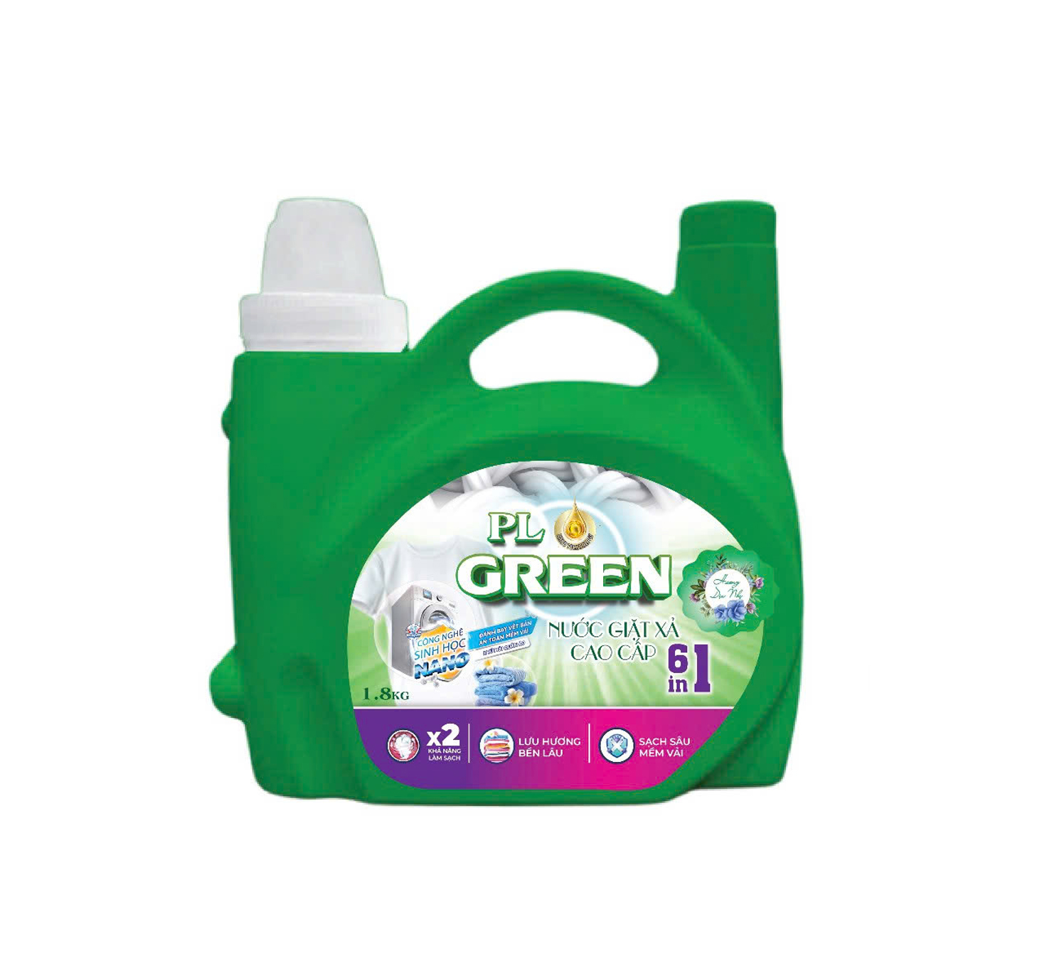 Nước giặt xả cao cấp 6in1 ( Hương dịu nghẹ ) 1,8 Lít
