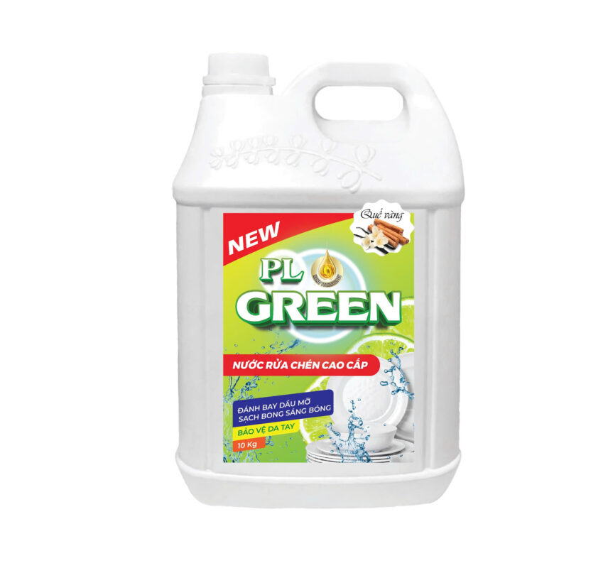 Nước rửa chén cao cấp PL Green – Hương Quế Vàng – 10kg