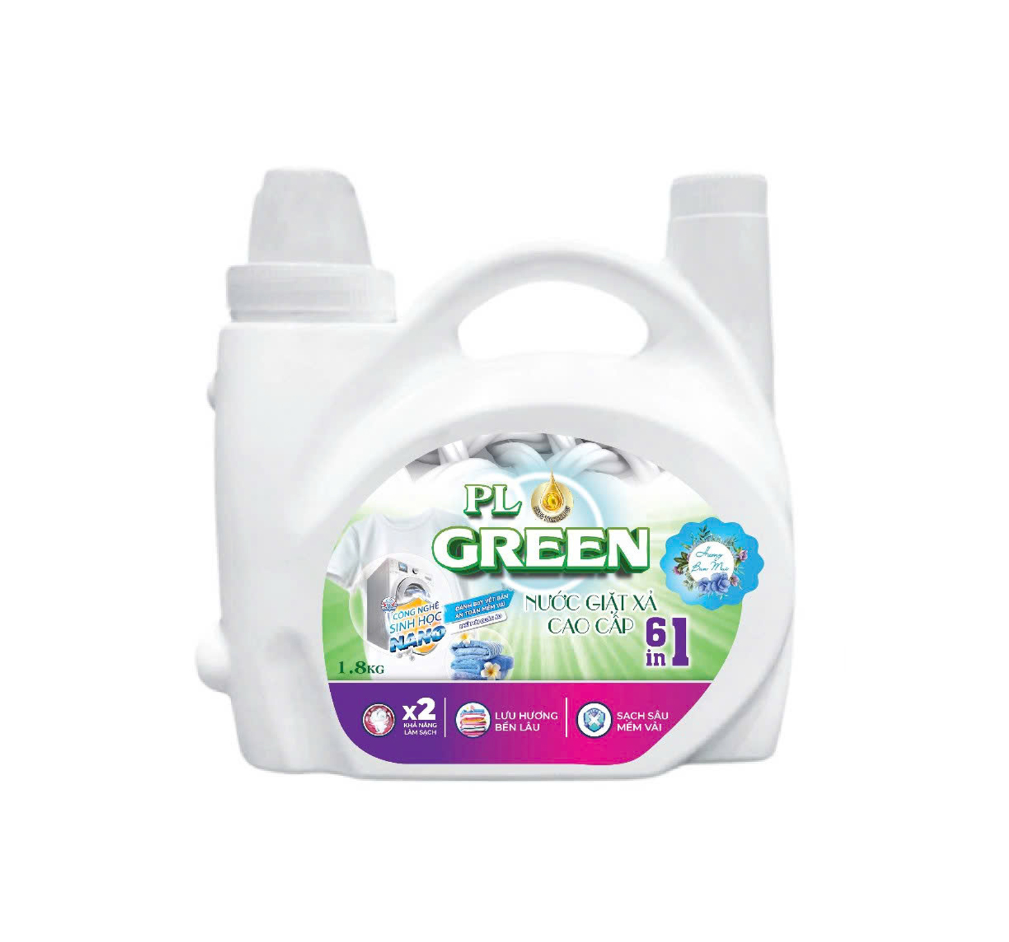 Nước giặt xả cao cấp 6in1 ( Hương ban mai ) 1,8 Lít