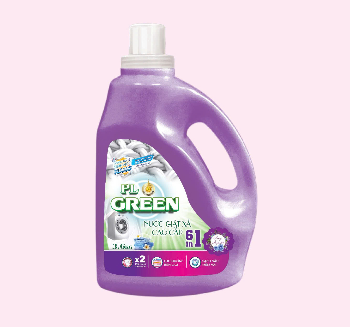 Nước giặt xả cao cấp 6in1 ( Hương huyền bí ) 3,6 Lít