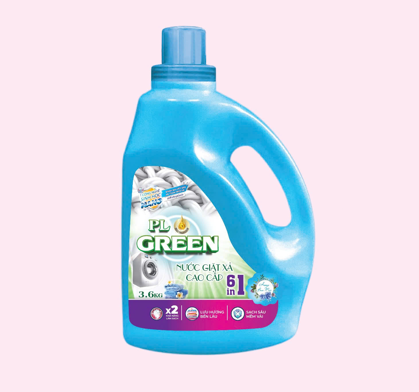 Nước giặt xả cao cấp 6in1 ( Hương ban mai ) 3,6 Lít